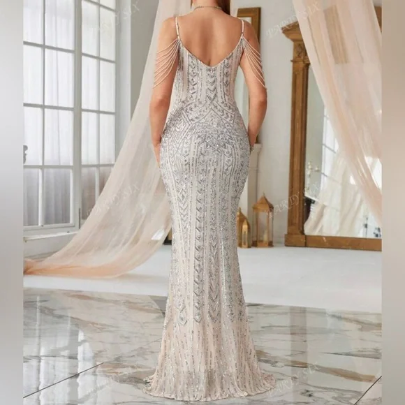 Shein 🌟HP🌟 Sequence Formal Gown-NWOT - Picture 6 of 15